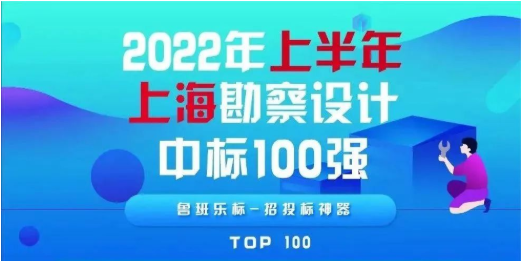 上海昌发岩土工程勘察技术有限公司，2022年上半年，在上海勘察设计中标100强中，排名第52名